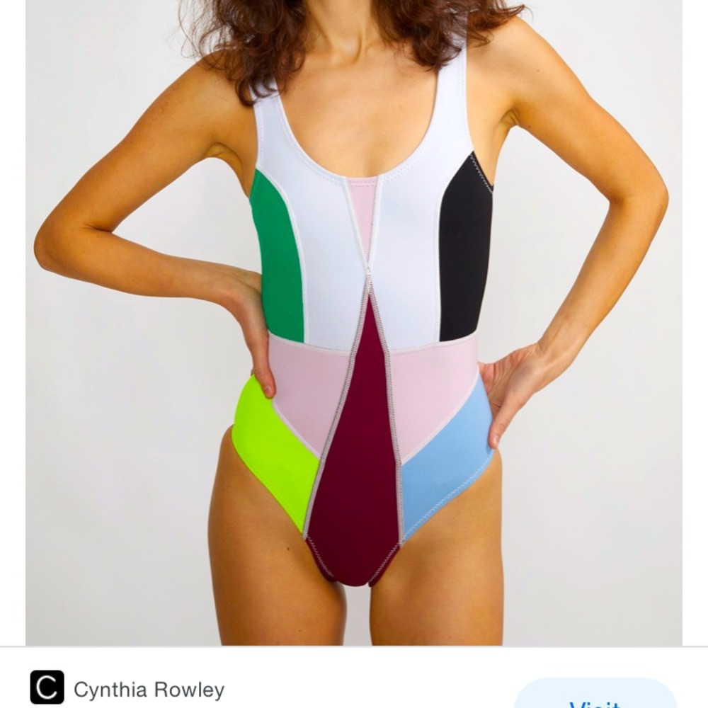 Cynthia Rowley Kalleigh color block suit M